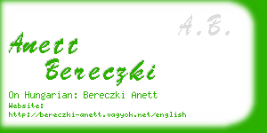 anett bereczki business card